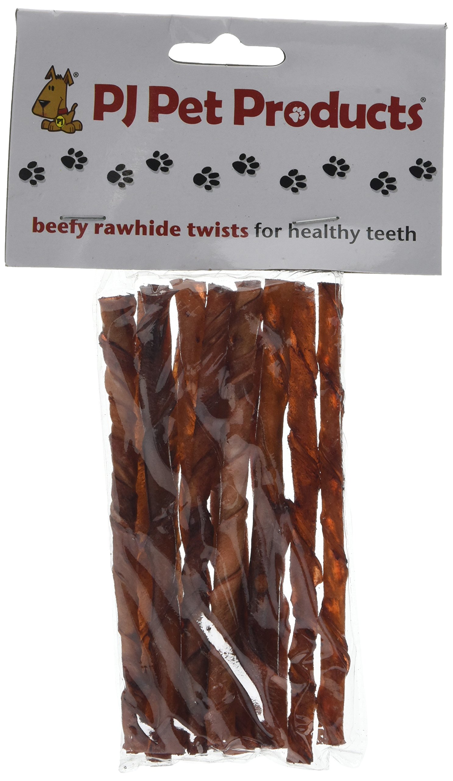 PJ Pet Poducts Rawhide Beef Twists 15 (Pack Of 10)