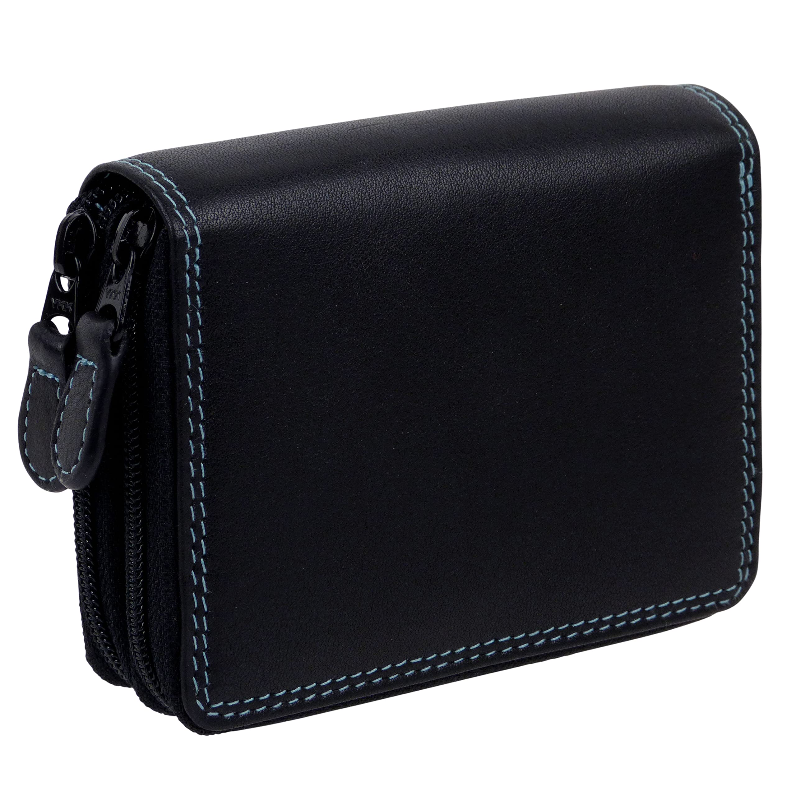 Golunski Leather Unisex Credit Card Concertina Purse, Black Tropical