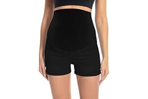 Foucome Maternity Denim Shorts Over Bump Ripped Distressed Folded Hem Blue Jean Shorts Comfy Summer Pregnancy Shorts