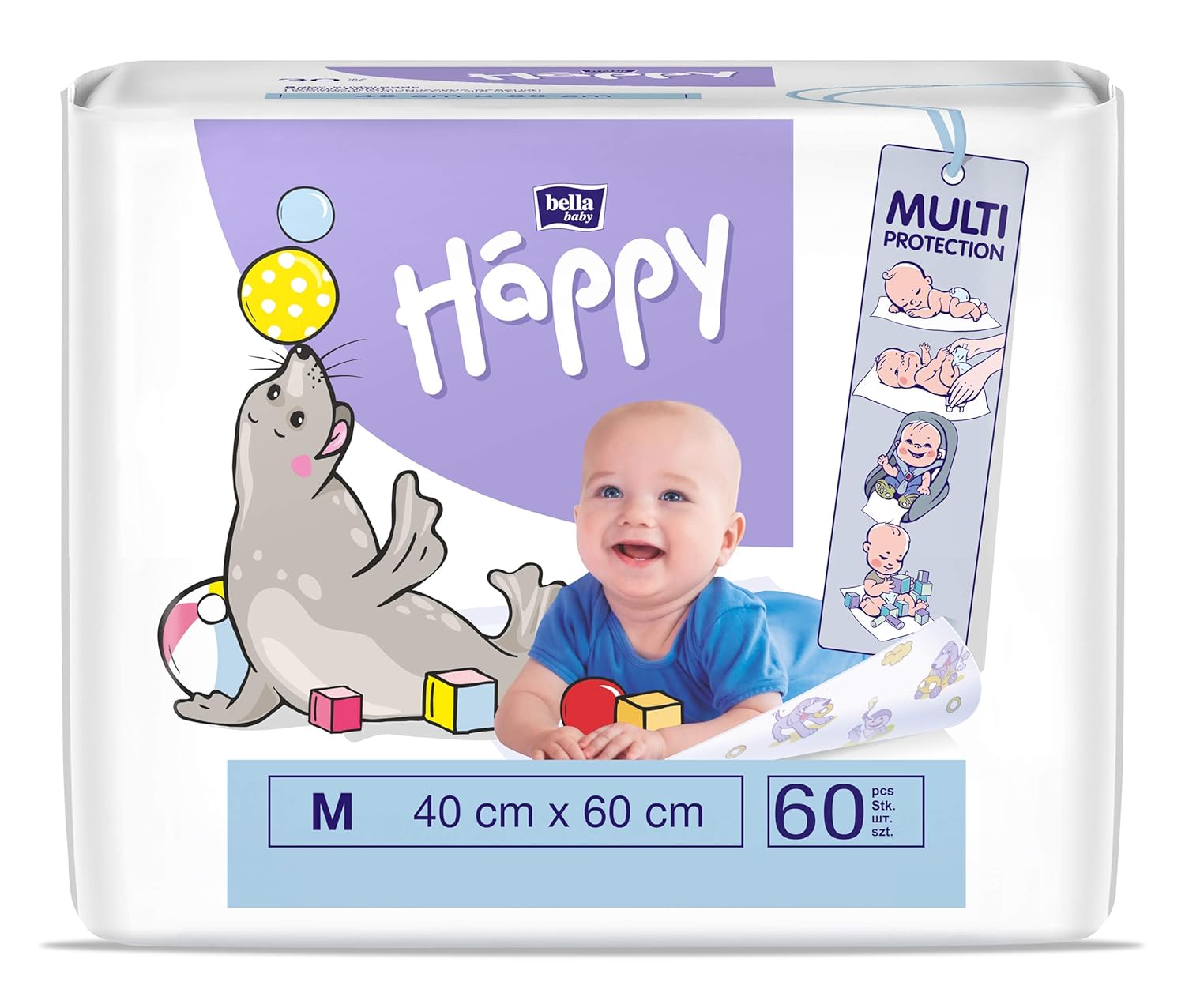 bella baby Happy Wickelunterlagen 40x60 cm ideal für unterwegs (2x30 Stück)