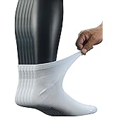 Yomandamor Men's Diabetic Ankle Socks with Seamless Toe and Non-Binding Top,6 Pairs L Size(10-13)