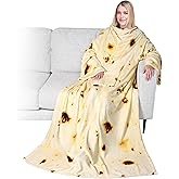 PAVILIA Wearable Blanket with Sleeves for Adult Women Men, Cozy Fleece Warm Wrap Throw with Arms, Gifts for Christmas, Wife