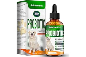 SALUTEMPET Probiotics for Dogs | Liquid Probiotics for Dogs and Puppies | Prebiotic & Digestive Enzymes | Gut Flora Support and Digestive Care | Bacon Taste | 2 Oz