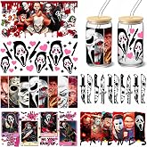 UV DTF Cup Wraps Sticker - 6 Sheets Halloween Rub on Transfers for Crafts for Glass 16 oz, UV DTF Transfer Sticker, Creative Festival Decoration