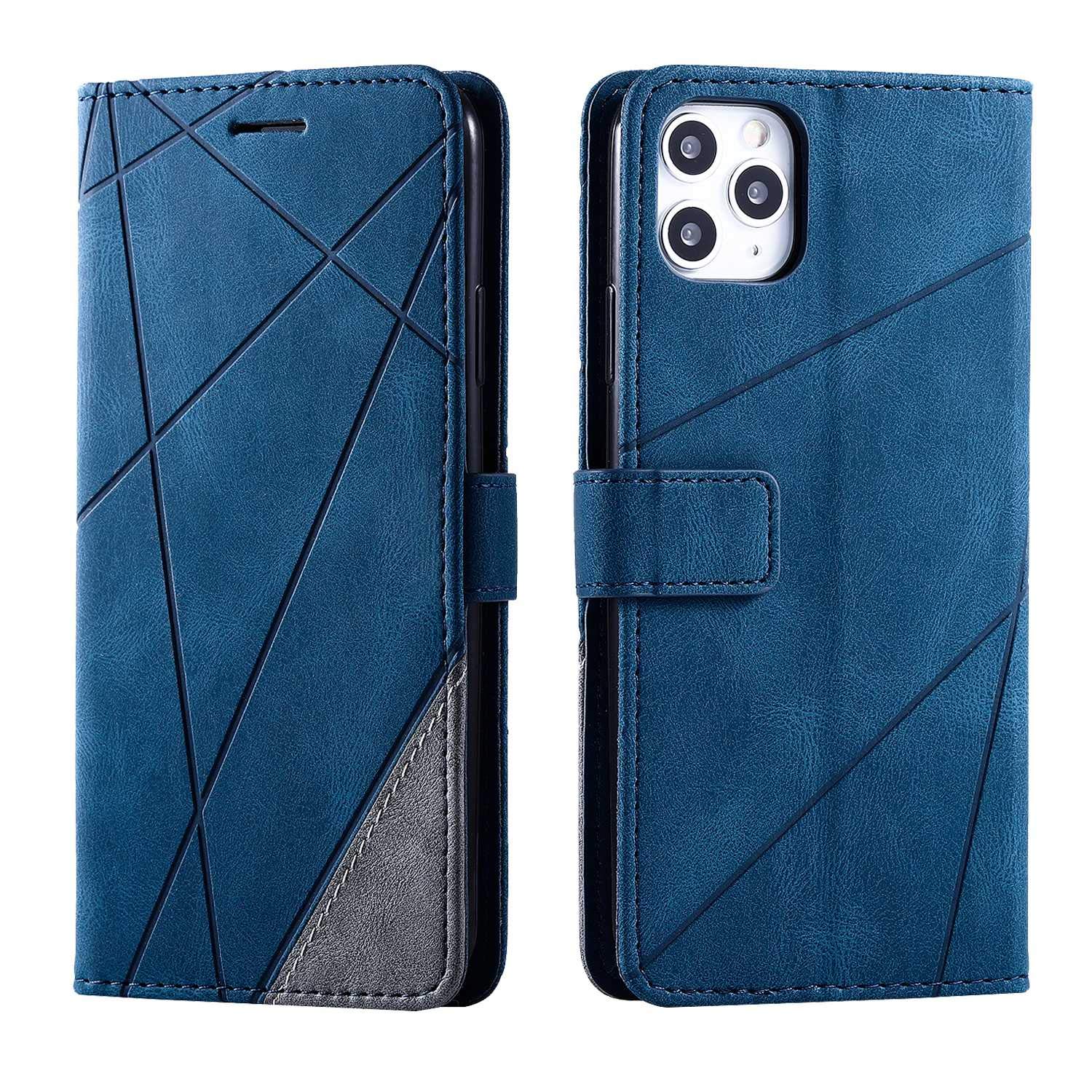 SONWO Case for iPhone 11 Pro Max Case, Premium Leather Flip Wallet Case Magnetic Closure Card Slots Kickstand Phone Case for iPhone 11 Pro Max, Blue