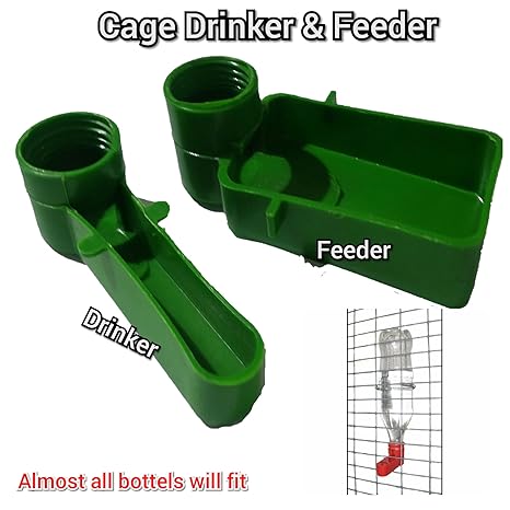 Praish Bird Cage Drinker Feeder Use Any Bottle To Fix In It
