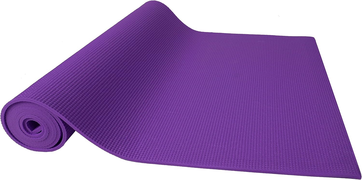 BalanceFrom Go Yoga All Purpose High Density Non-Slip Exercise Yoga Mat with Carrying Strap, 1/4", Purple : Sports & Outdoors