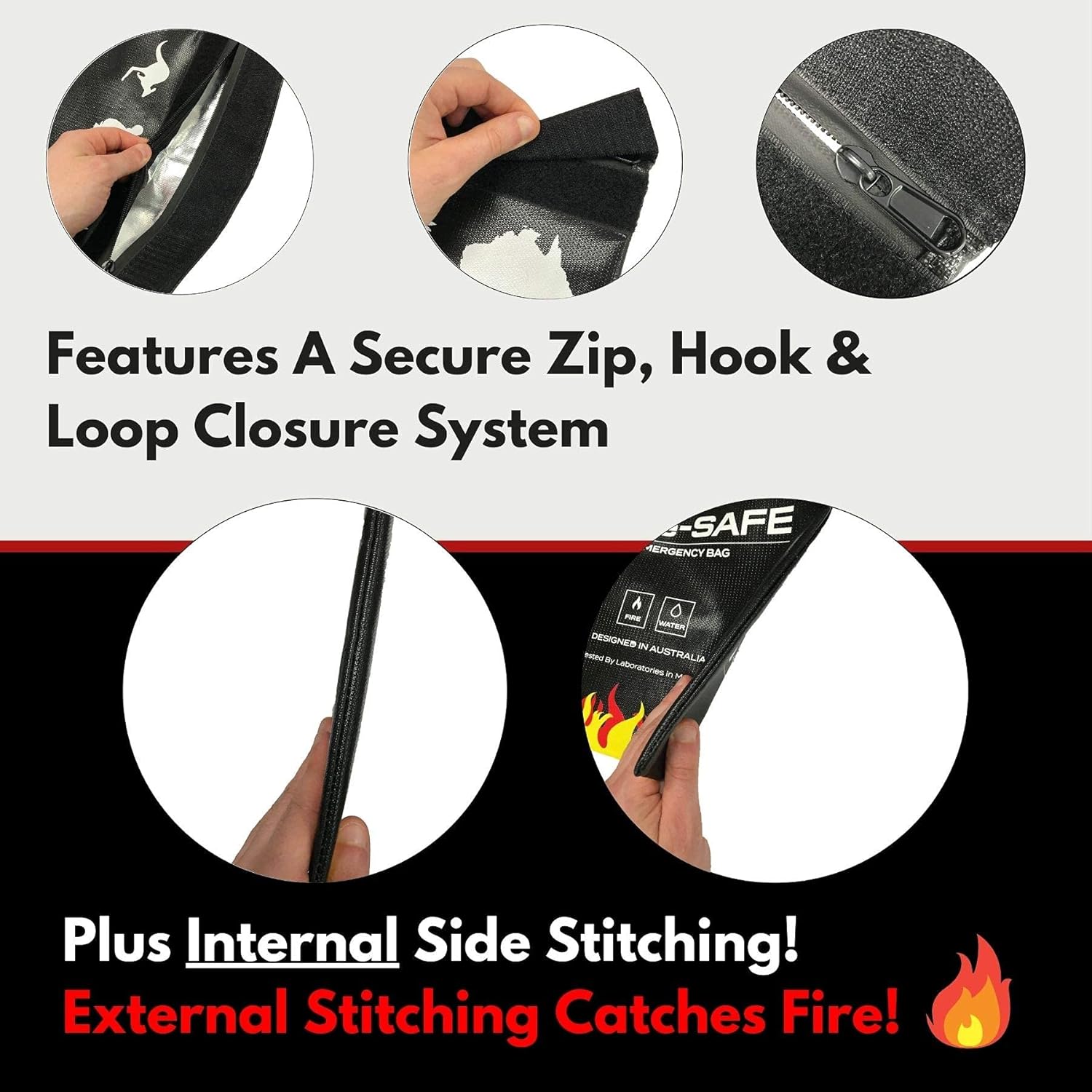 Fireproof/Waterproof Safe Bag - Fire Resistant Bag to Protect Your Items, The FireSafe is Both A Document Bag & A Fire Bag, This Fire Resistant Document Bag Has Been Independently Tested.: Office Products