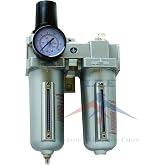 3/4" Compressed Air Moisture Filter Regulator Oiler Separator Lubricator Combo