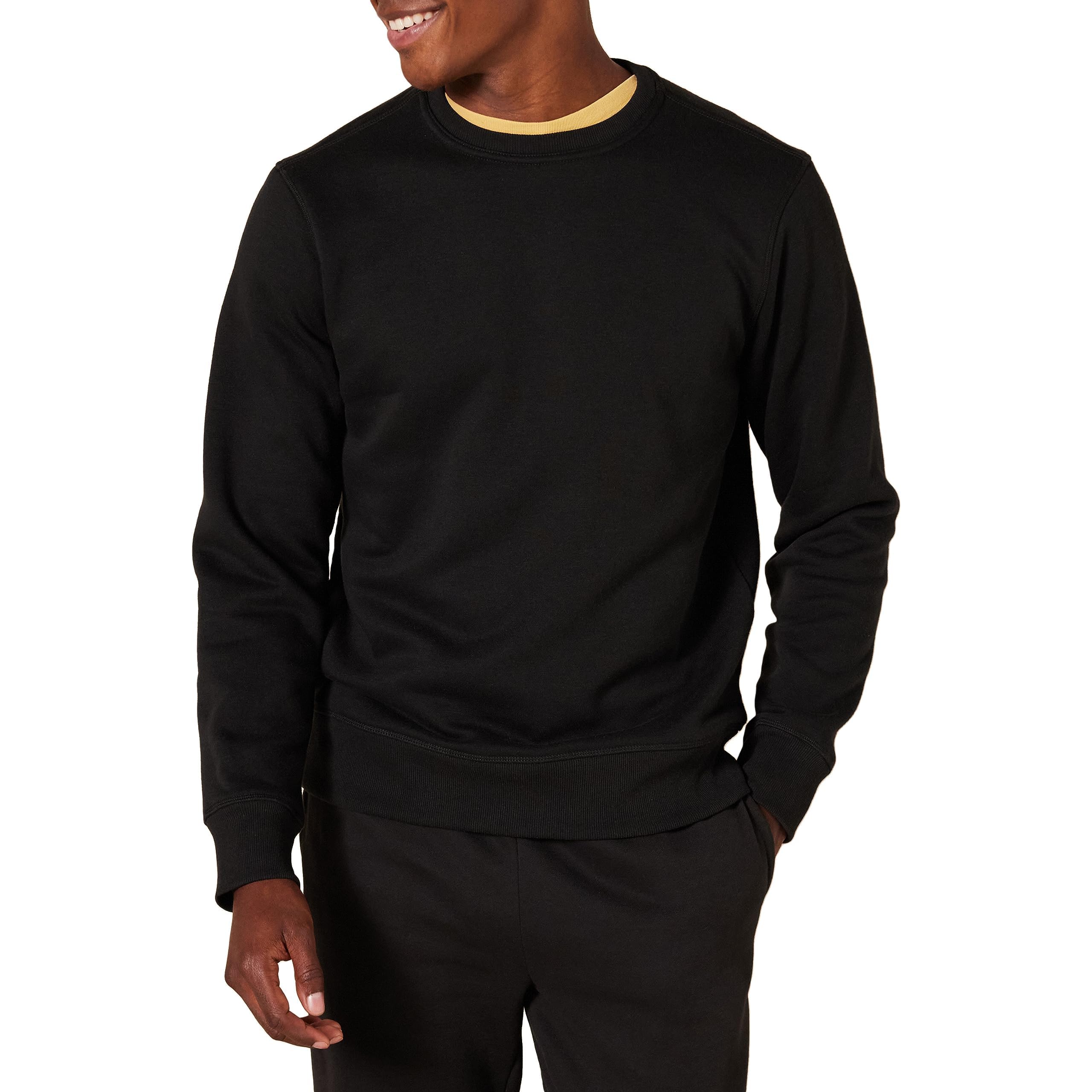 Photo 1 of Amazon Essentials Men's Fleece Crewneck Sweatshirt - Black, Medium (Available in Big & Tall Sizes)