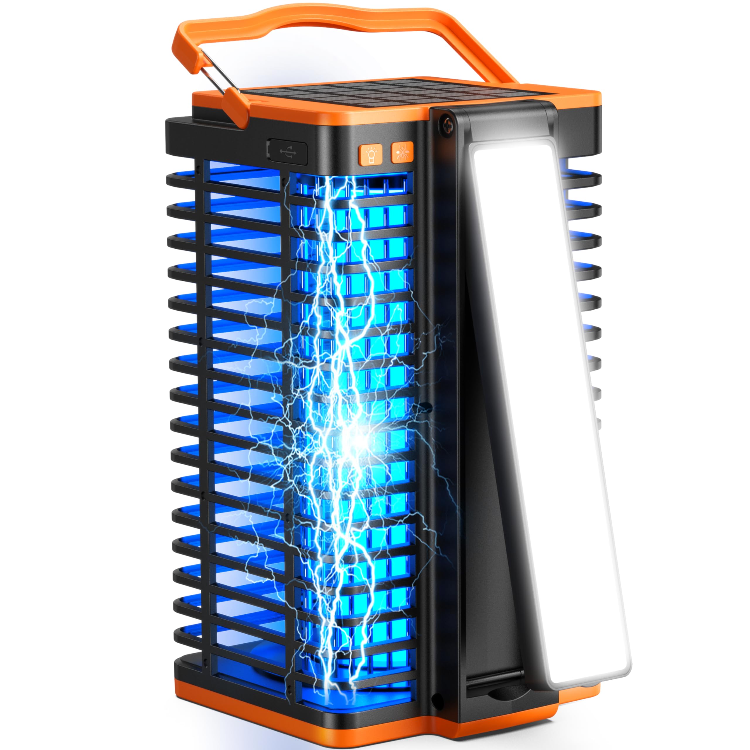 Photo 1 of Kiies Solar Bug Zapper Outdoor,2 in 1 Mosquito Zapper Cordless & Rechargeable, 4200V Portable Fly Zapper Insect Trap with Reading Lamp for Camping Patio Backyard Garden
