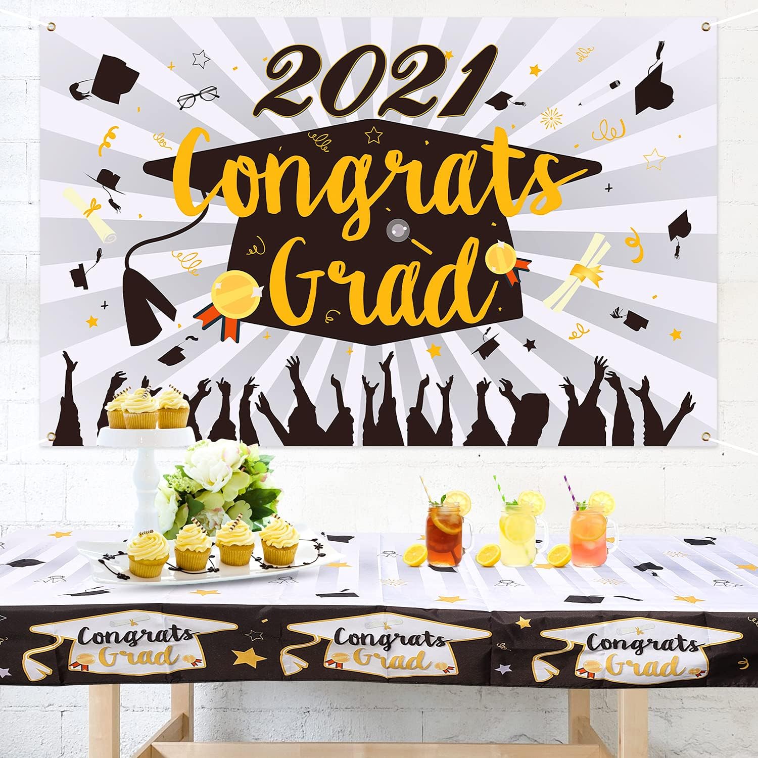 4 Pack Graduation Party Supplies 2025 Plastic Graduation Tablecloth, 54"x108" Waterproof Rectangle Table Cover Congrats Grad Party Decoration for College High School