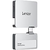 Lexar 2TB Professional Go Portable SSD w/Hub, Supports Apple 4K 60fps ProRes, Up to 1050MB/s, USB 3.2, Rugged, IP65, Ultracompact, Compatible w/iPhone 15/16 (Not 17), External SSD (LSL400S002T-RNSNU)