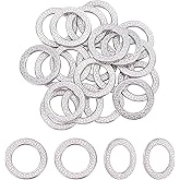 UNICRAFTALE 20pcs 22.5mm Linking Rings 304 Stainless Steel Link Connectors Ring Connectors Metal Jewelry Links for Women Jewelry Making, Stainless Steel Color