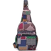 Coton Pose Women sling bag Elephant canvas large boho backpacks bohemian Crossbody Bag (blue)