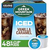 Green Mountain Coffee Roasters ICED Vanilla Caramel, Single Serve Keurig K-Cup Pods, Flavored Iced Coffee, 48 Count