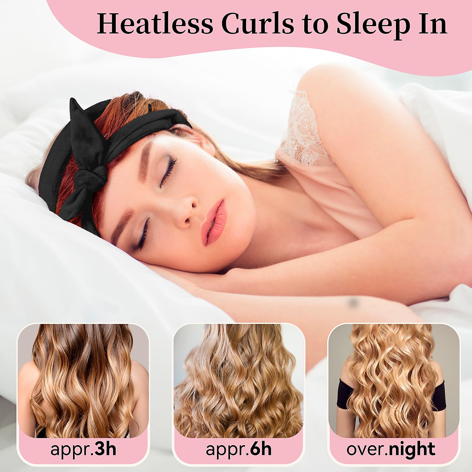 Heatless Curling Rod Headband, Upgraded 60