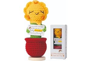 RYSMMAKE Sunflower Gifts for Women Birthday - Positive Crochet Appreciation Thank You Decor for Teacher, Coworker, Nurse - Christmas, Birthday Inspirational Gift for Best Friend, Sister, Mom, Daughter Xmas