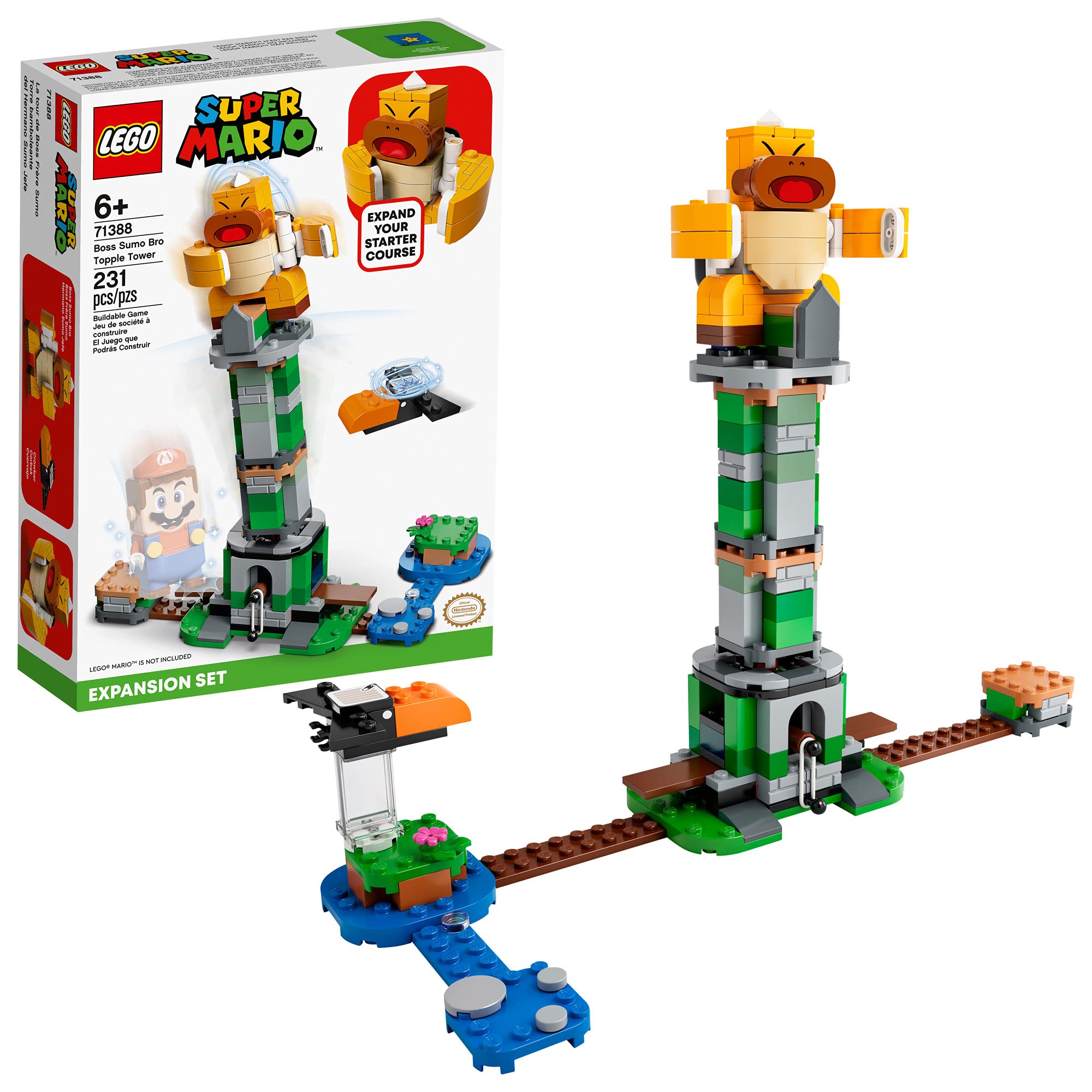 LEGO 71388 Super Mario Boss Sumo Bro Topple Tower Expansion Set, Collectible Buildable Game Toys with Figures, Gift Idea for Boys and Girls age 6 Plus