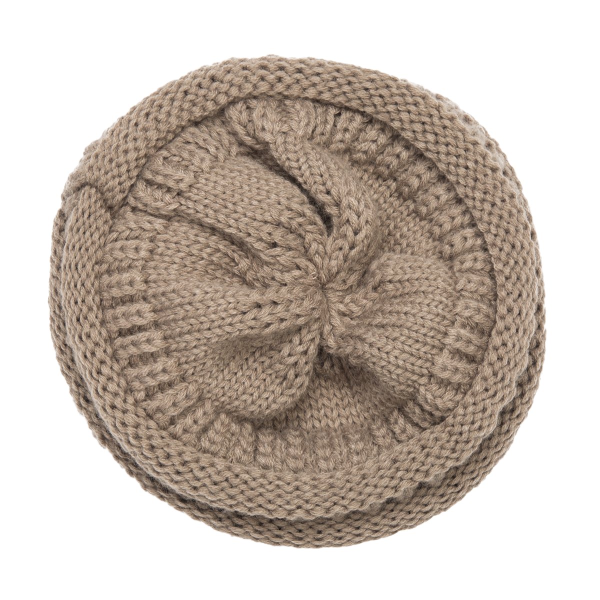 EVRFELAN Winter Warm Knitted Infinity Scarf and Beanie Hat Set ( Chocolate)