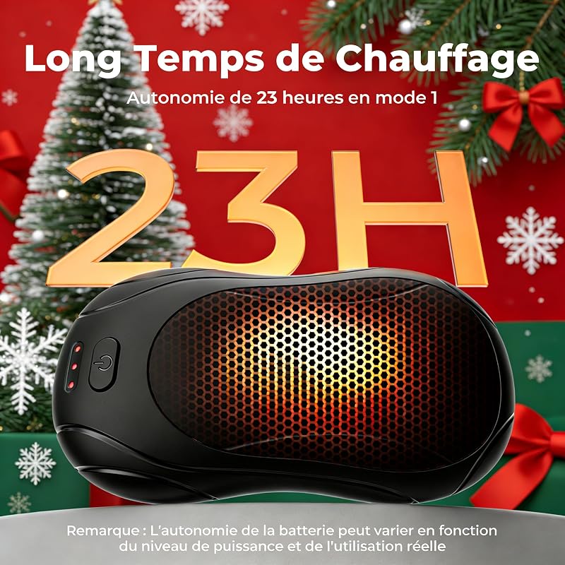 Chauffe Main Portable, 23H, 6000mAH Conception Divisée Amovible — photo 2 sur 8