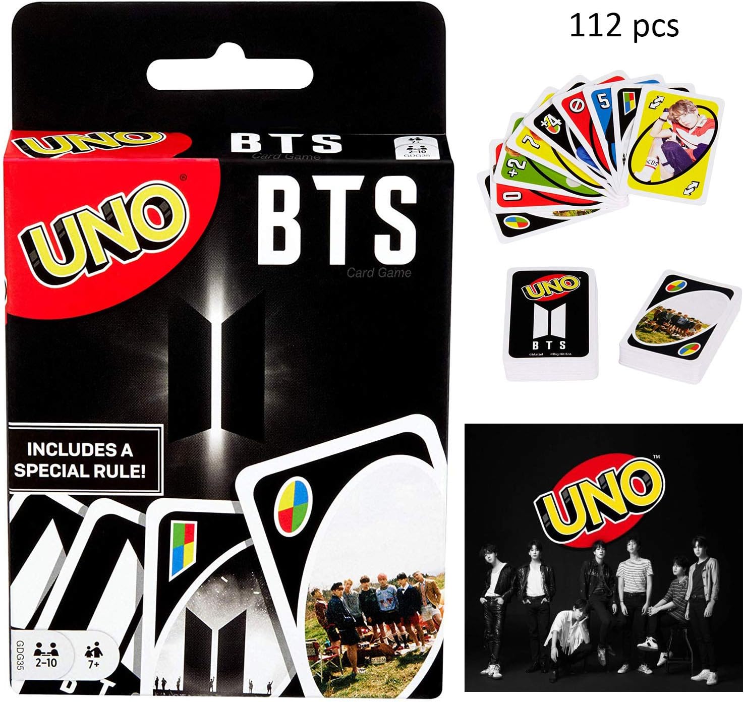 YIAI BTS UNO Cards Game Special Celebrate Photo Card Set Dos Flip Uno Playing Card Game