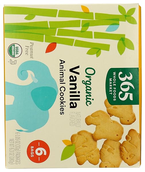 365 BY WHOLE FOODS MARKET, ORGANIC MULTI PACK VANILLA ANIMAL COOKIE, 6.3 OUNCE