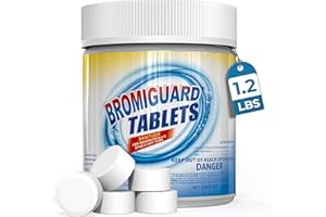 POOLACC 1 Inch Bromine Tablets | Brominating Chemical Sanitizer for Spas, Hot Tubs or Indoor Pools - Low Odor, Less Irritation, Pre-Stabilized, Long-Lasting, Chlorine Alternative - 1.2 lbs