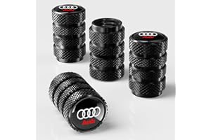 Goshinety Tire Valve Stem Cap Cover fit for Audi A1 A3 RS3 A4 A5 A6 A7 RS7 A8 Q3 Q5 Q7 R8 Belt O-Ring Seal Corrosion Resistant tire Valve Air caps 4Pc