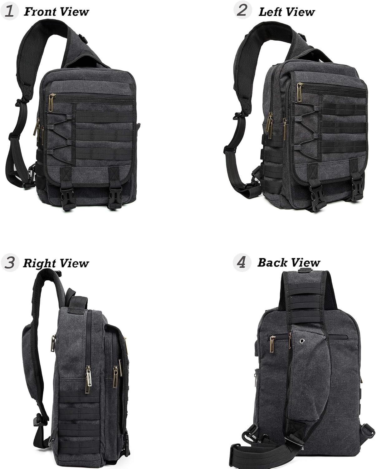 Nicgid Sling Bags Chest Shoulder Backpacks, 13.3-Inch Laptop Backpack Crossbody Messenger Bag Travel Outdoor Men Women - Image 3