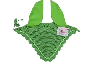 Zainee Sports Handmade Crochet Horse Fly Bonnet – Ear Bonnet Fly Veil for Horses, Breathable Ear Net – Pony, Cob, Full & x-Fu