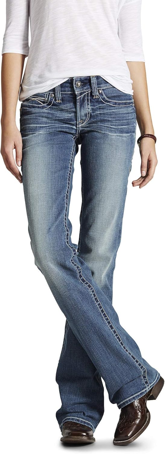 ARIAT Women's R.e.a.l. Mid Rise Boot Cut Jeans at  Women's Jeans store