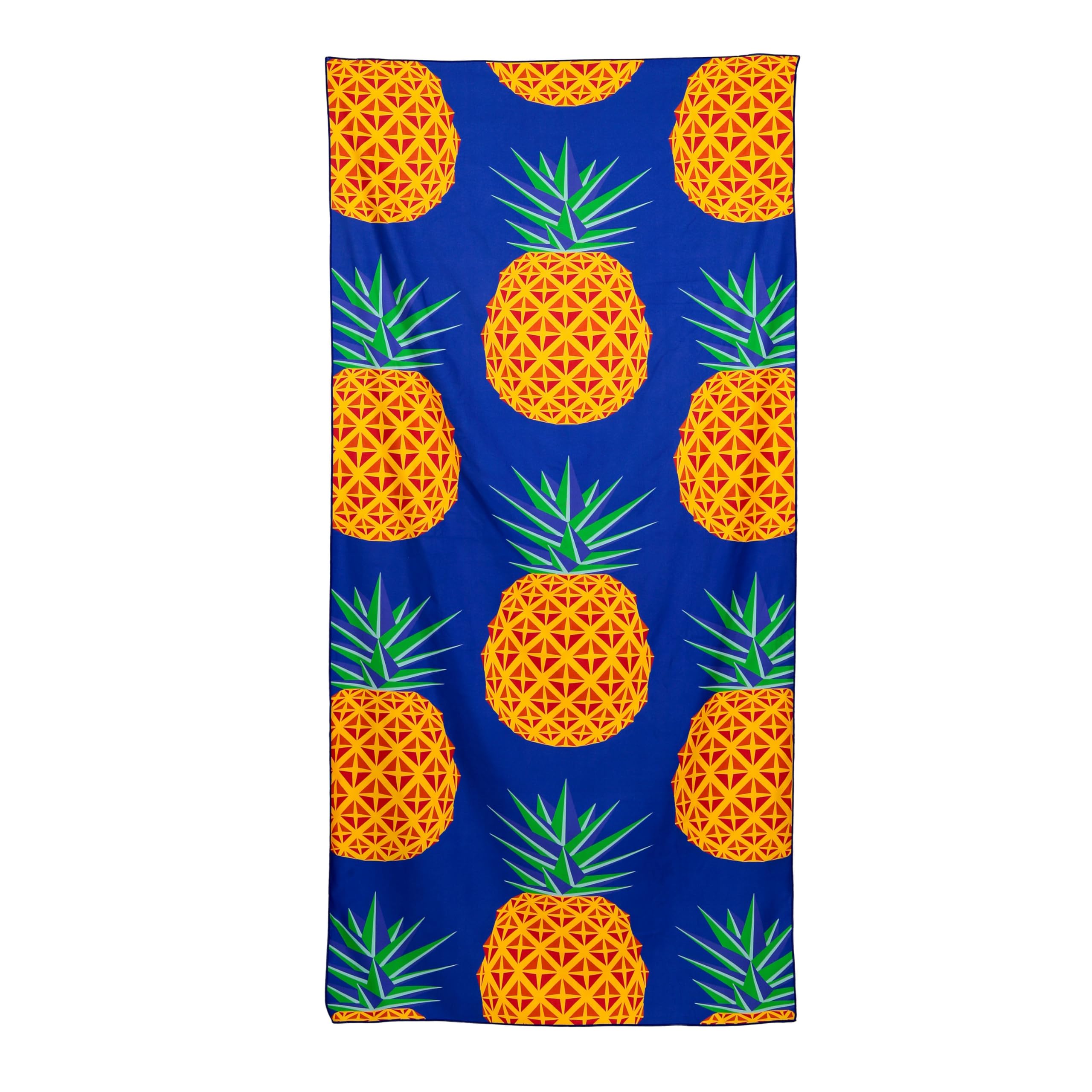 Puckator Pineapple Print Microfibre Beach Towel - Large Quick Drying Lightweight Thin Funny Mens Girls Beach Pool Holiday Towel Towels For Adults Womens - Vacation Accessories Essentials Family
