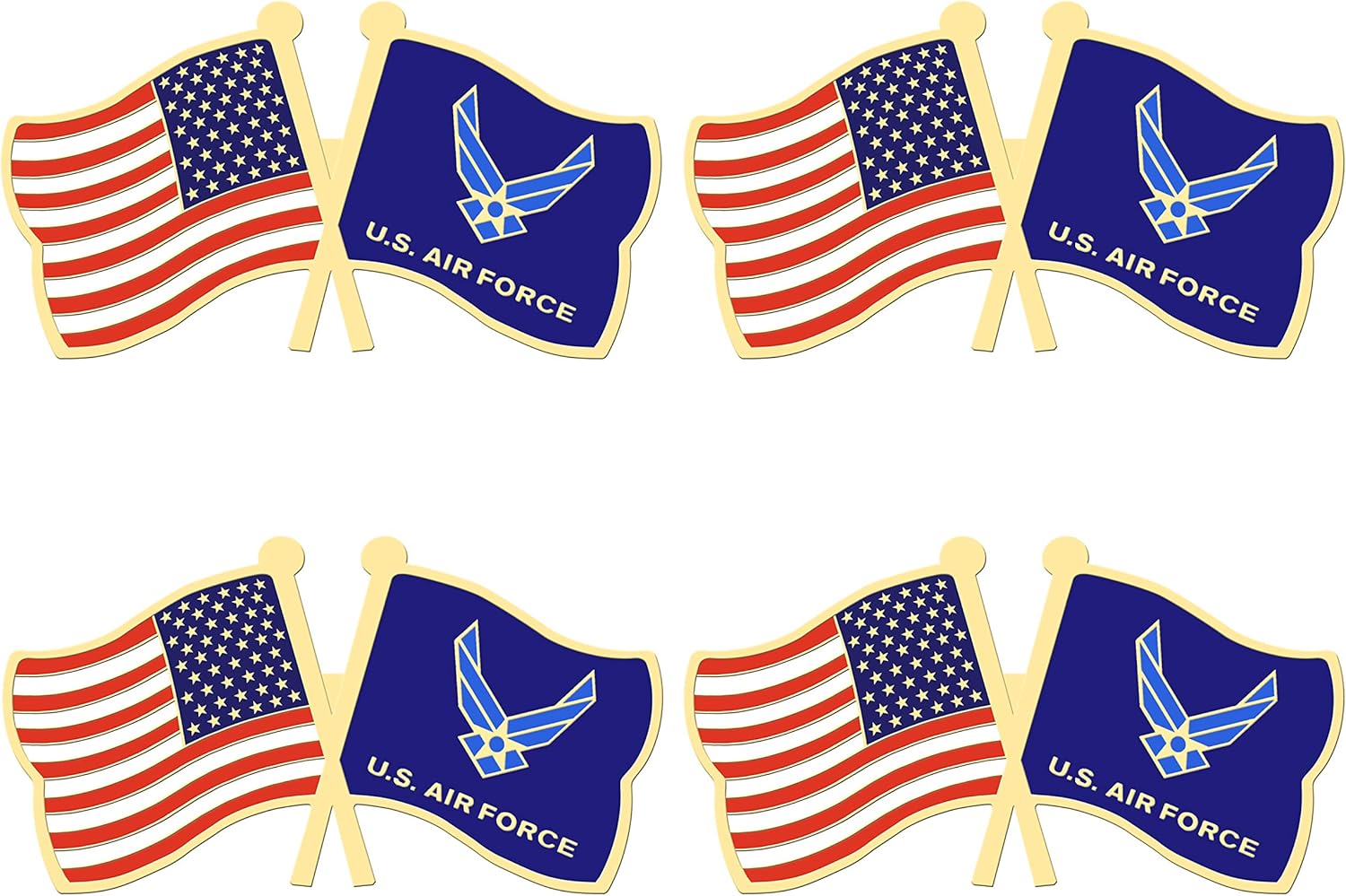 Amazon Com Aley 4 Pack Us Air Force Wings Flag Pin Small Mini