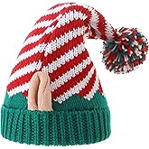 Moon Kitty Christmas Elf Hat Upgraded Christmas Hat Adults Elf Beanie Party Hat for Holiday,New Years and Christmas