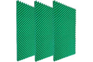 ZHOJEREL 2 "X24" X 48 "egg box foam pad sound insulation foam board home studio foam wall panel noise reduction foam wedge decorative tile, suitable for music room, office, theater (2 pieces of green)