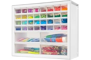 IRIS USA Screw Organizer, Hardware Storage Organizer, 36 Drawer Parts Cabinet, Plastic Drawer Storage for Hardware Crafts, Sm