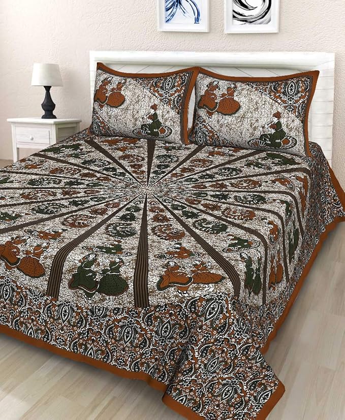 BedZone Cotton 300 TC Bedsheet (King_Multicolour) Amazon.in Home