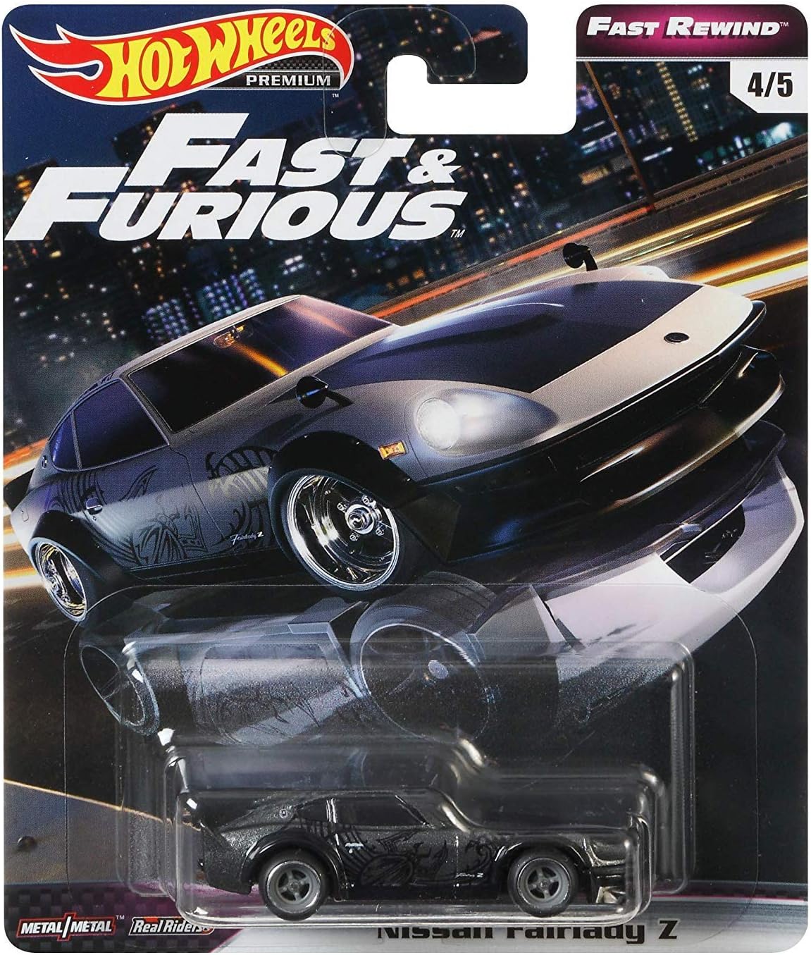 Amazon Com Hot Wheels Fast Rewind Fast Furious Nissan Fairlady Z 4 5 Gris Oscuro Toys Games