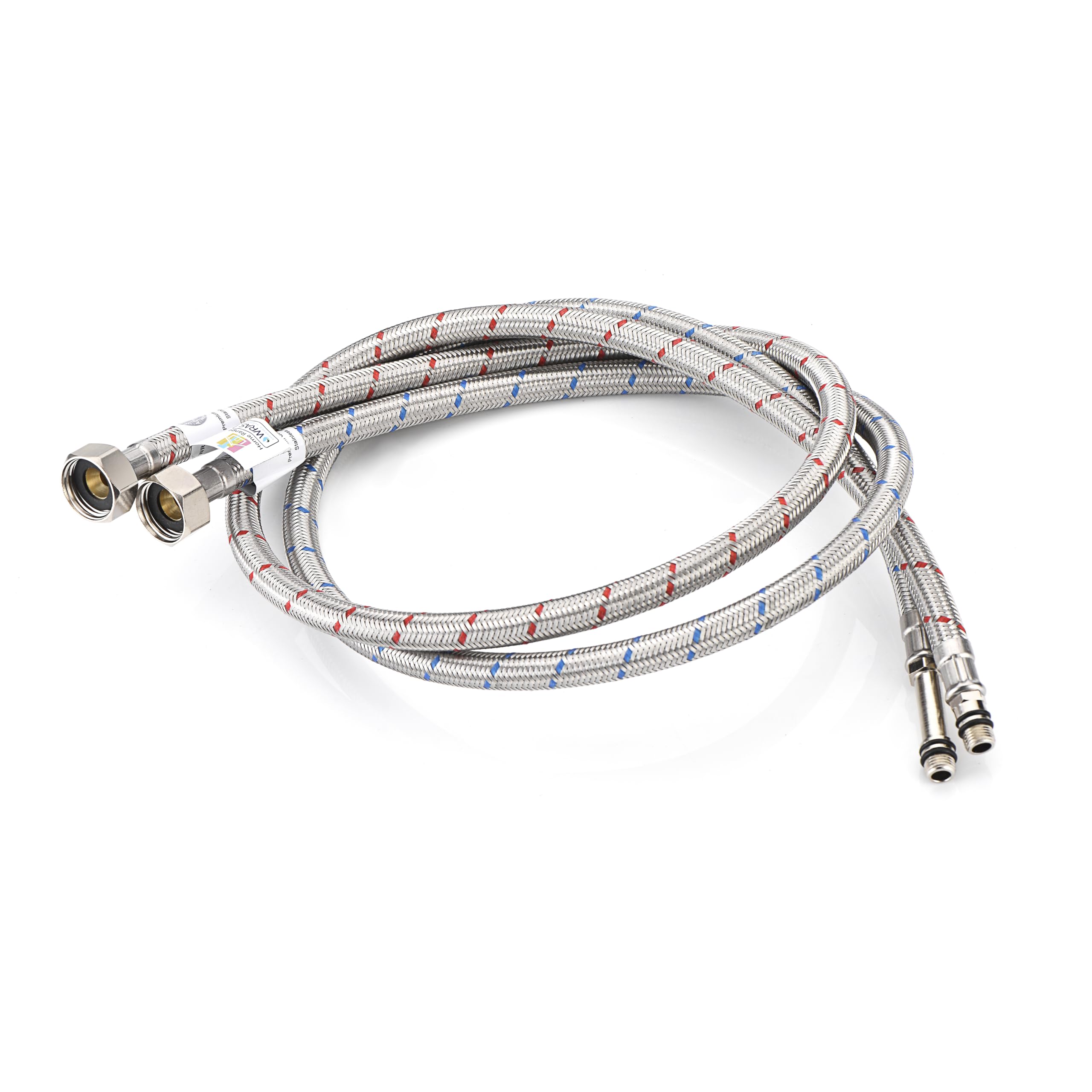 Home Range 2X M10 x 1/2, |9 Lengths|1000mm Flexible Tap Connectors, Braided Stainless Steel Flexi for Kitchen & Basin Monobloc Mixer Taps, WRAS Approved, Rust & Corrosion Resistant, 1/2" BSP Fitting
