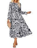 Casual Midi Dresses for Women 2025 Long Sleeve