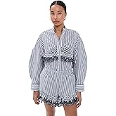 Kika Vargas Women's Momoyo Navy Stripes Cotton Top