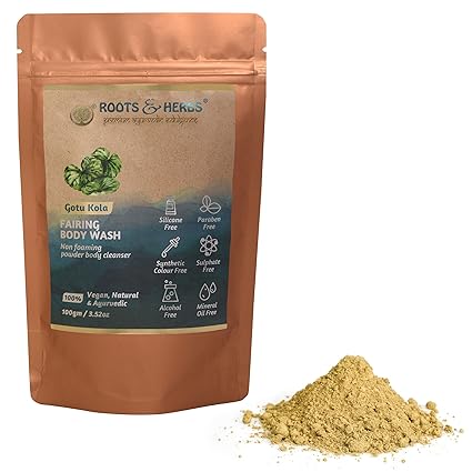Roots & Herbs Ayurvedic Natural Treatment Vegan Gotukola Fairing Powdered Body Wash