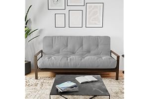 Royal Sleep Products by The Futon Factory 8 inch Foam Futon - Solid Grey Fabric - Full Size Mattress - CertiPUR Certified Foams - Made in USA - (Frame not Included)