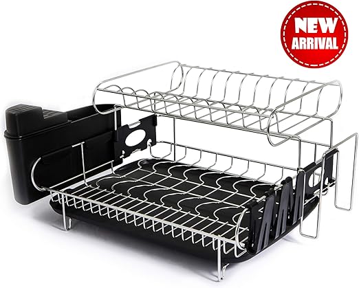 Amazon Com Tahlegy Large 2 Tier Dish Drying Rack Countertop Dish