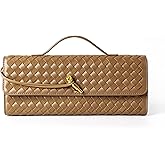 Joryin Woven Purse for Women Evening Clutch Woven Leather & Suede Handbags Crossbody Bag Suede Purse Formal Evening Bag