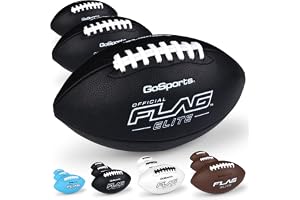 GoSports 3 Pack Elite Flag Footballs - Mini, Pee Wee, Junior & Youth Sizes | Premium Game Ball Feel, Maximum Grip, Kids Flag Football Equipment for Training and Game Day