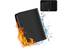 JIHOX Fireproof Passport Holder Wallet Cover Case for Women Men, RFID Blocking, Water-Resistant passport book protector, pasaporte protector case, funda para pasaporte, Travel Accessories (Black)