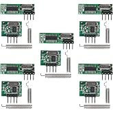 QCCAN 5pcs 433mhz Wireless RF Transmitter and Receiver with Antenna Ask Remote Control Module DIY Kit for Arduino