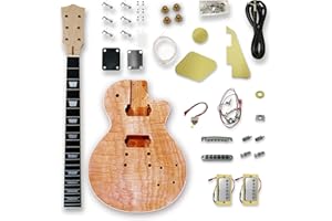 BexGears DIY Electric Guitar Kits Okoume wood Body curved top with mahogany veneer cover maple neck & composite ebony fingerboard